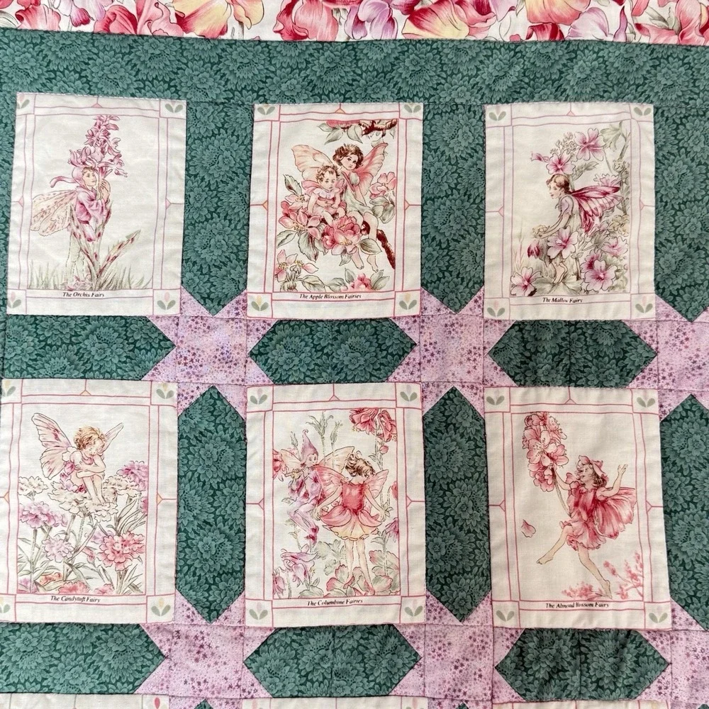 Finished Handcrafted Flower Fairies wall Hanging 32LX28W #8621